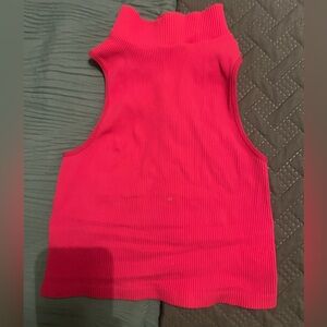 Free People Sleeveless Ribbed Pink Mock Top Size M/L